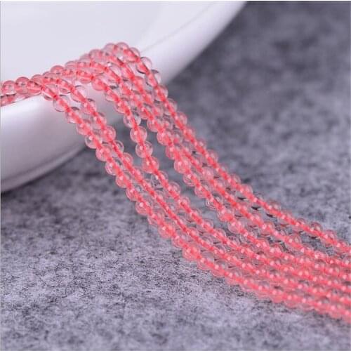 Natural 2mm 3mm cherry quartz pink crystal jades round beads new fashion women gifts diy jewelry loose spacers beads 15inch B418