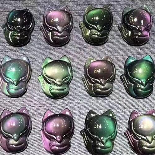 Pendant Black Obsidian Natural Stone Accessories DIY Handcrafts Healing Crystal Animal Jewelry Reiki Necklace 1pc