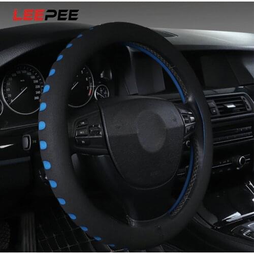 LEEPEE Car Steering-wheel Covers Diameter 38cm Car Steering Wheel Cover Fit For Most Cars EVA Punching Car-styling Universal