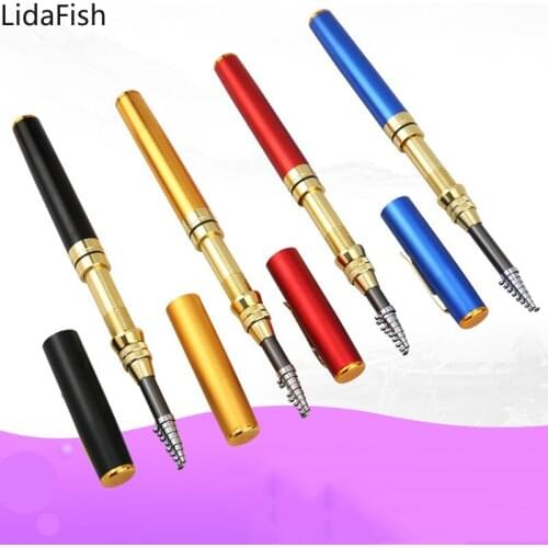 LidaFish Pocket Telescopic Fishing Rod 1.6M 1.8M 2.1M Mini Pen Shape Folded Fishing Pole 7 Colors