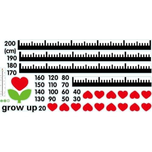 Lovely Cartoon Pattern Baby Child Growth Height Measurement Chart Wall Sticker Art Decals for Household Decorations