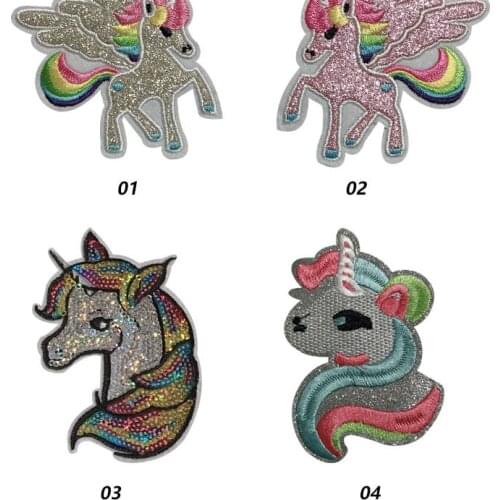 Cartoon Unicorn Bbay Patches Baby Unicorn Kiss Cat Heat Transfers Owl Iron On Patches For Clothing DIY Dress Press Sticker