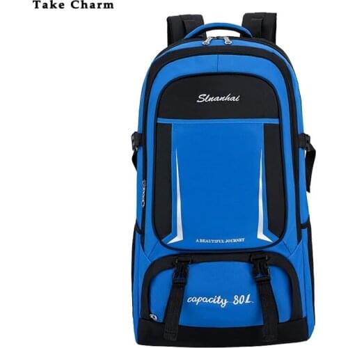 Large Capacity Outdoor Mens Travel Bag Leisure Nylon Waterproof Camping Mountaineering Bag Luggage Bag Mochila Junior Sports Ba