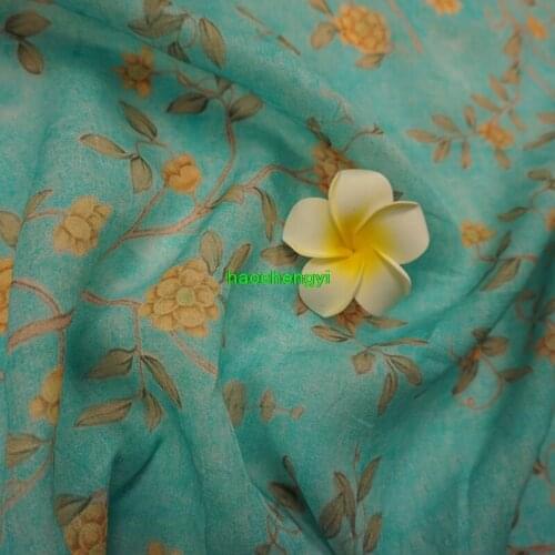 Soft flower wall printing and dyeing shirt cloth light and transparent ramie art clothing fabric