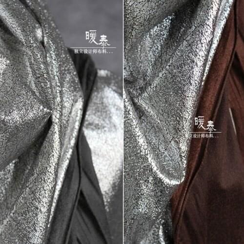 Silver Burst Texture Stretch Fabric Imitation Leather DIY Patches Background Decor Tights Legging Pants Dress Designer Fabric