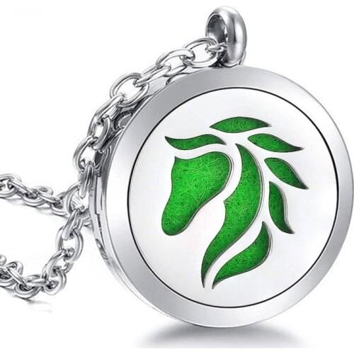 TJP Diffuser Locket Necklace Silver Color 30mm 316L Stainless Steel Aromatherapy Lockets Pendant Wholesale