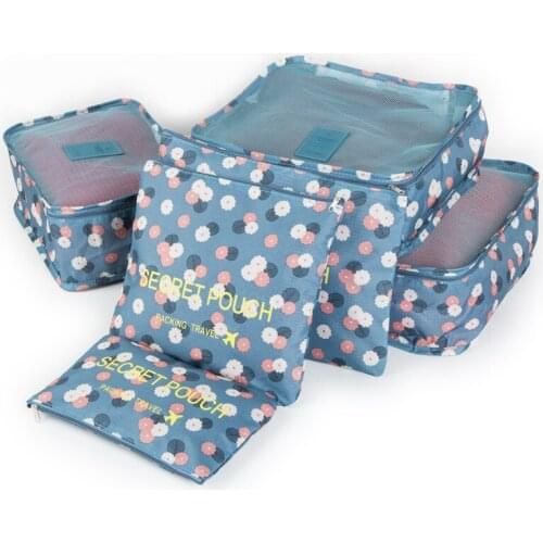 Packing Cubes 6 Pcs/Set Travel Storage Bag Luggage Bad Organizer Suitcase Container Organiser Closet Cupboard Home Wardrobe 60XX