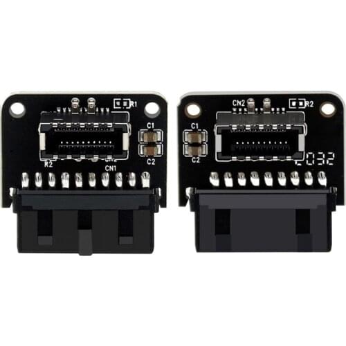 USB 3.0 (3.1 Gen 2) 19/20 Pin Motherboard Header to Type E 90° Converter Adapter