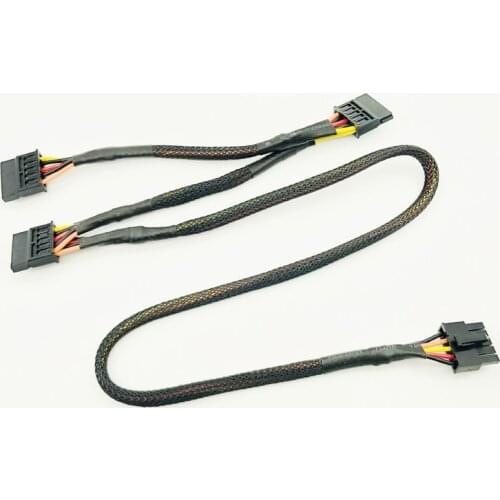 High Quality Black Sleeved 5Pin to 3*SATA Modular Power Supply Cables Adapter PSU SATA Power Cable for OCZ ZT/GreatWall 88CM NEW