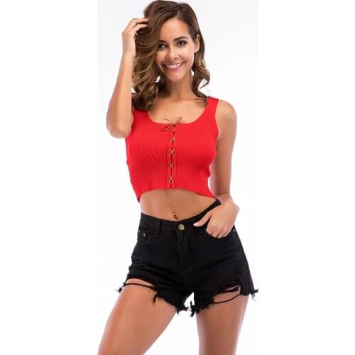 YYFS 2019 New Fashion Cotton Summer New Sexy Ladies Solid Color Base Vest Cross Straps Knitted Womens Tank Top High Quality M-XL