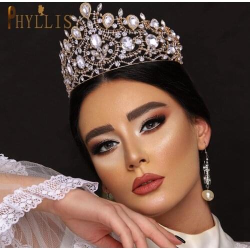 A44 Crystal Bride Headband Zircon Bridal Crowns and Tiaras Bridal Headwear Luxury Wedding Headpiece Queen Women Hair Jewelry