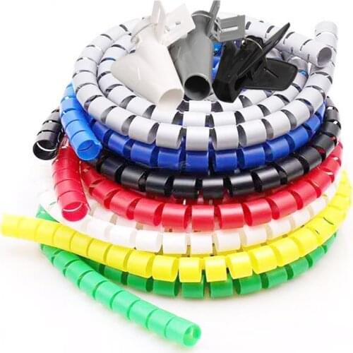 1M Spiral Wound Tube Cable Sleeve Spiral Wound Tube Cable Manager Wire Protection Sleeve Used For Wire Finishing 8/10/15/20/25MM