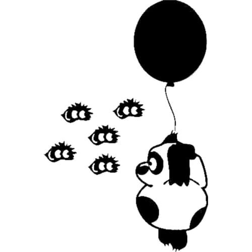 10.9cm*16.7cm Bear Balloon Bees Decor Stickers Decals Motorcycle Black/Silver S3-6057