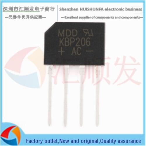 10pcs!!! Original authentic KBP206 KBP210 KBP flat bridge rectifier bridge stack silicon bridge rectifier