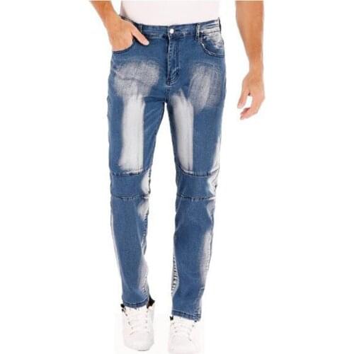 2021 European and American Fashion Mens Brand Biker Jeans Original Retro Stretch Straight Men Denim Trousers Plus Size 28-42