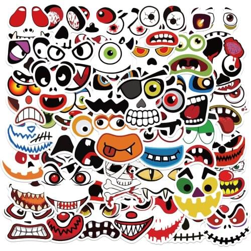 2021 Nes Design 50 Pieces/lot Water-proof Self Adheisve Halloween Style Pumpin Grimace Phone Party Stickers Stationery Sticker
