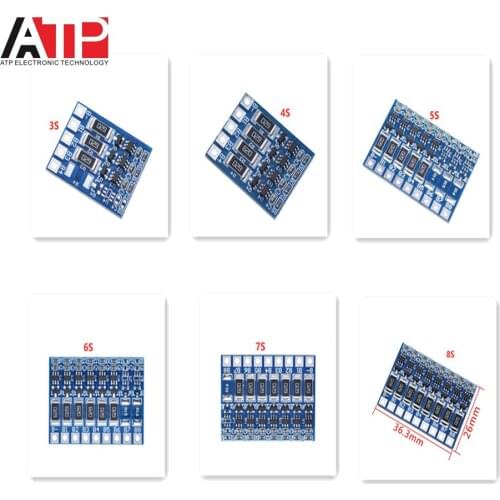 3S 4S 5S 6S 7S 8S 21V 4.2v li-ion balancer board 18650 li-ion balncing full charge battery Balance Function Protection Board