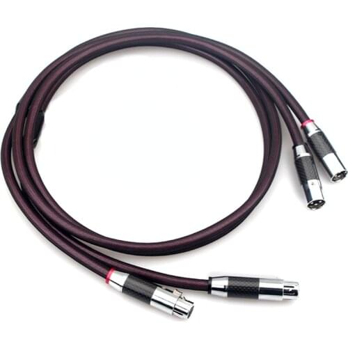 4N Pure Silver Conductor Carbon Fiber Plug XLR Balance Cable