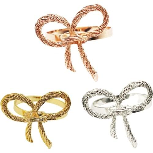 6pcs Back Pattern Wedding Napkin Rings Table Decoration Hollow Out Family Gatherings Everyday Use Napkin Buckle Holder