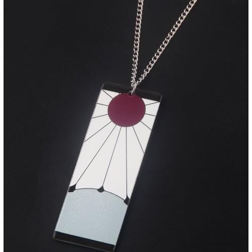 1PC Anime Acrylic Necklace Demon Slayer Kimetsu no Yaiba Blade of Ghost Earings For Women Men Cosplay Jewelry Accessories Gift