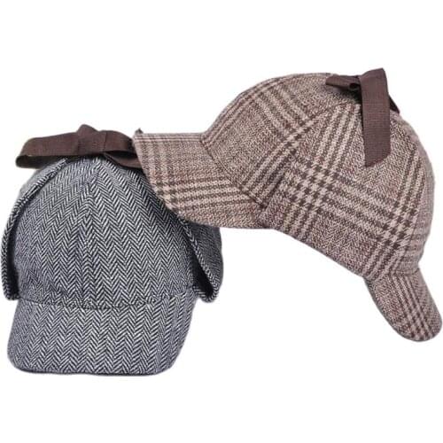 2017 Children Hip Hop Baseball Cap Double hat Brim Autumn Striped detective cap Boys Girls snapback Caps age for 7-15 years old