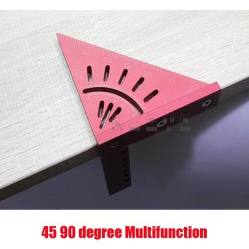 Woodworking Ruler Square Layout Miter Triangle Ruler 45 Degree 90 Degree Metric Gauge angle Measure Tools Woodworking Tools