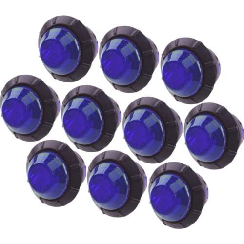 10pcs Blue 3/4" Round 3 LED Side Bullet Marker Lights Waterproof 12V Fit for Truck Trailer Bus RVs Utes UTVs Boat Caravans