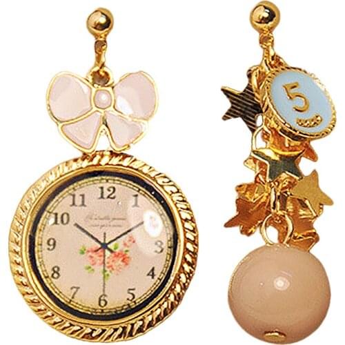 Bowknot Asymmetrical Cute Earrings Pendant Ear Long Chain for Women Girls