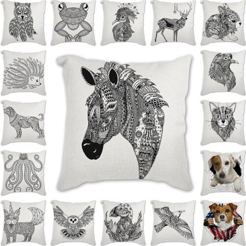 Cushion Cover Octopus dog deer rabbit horse owl eagle Throw Pillows Sofa Decorative Pillows 45*45 For Living Room Home Decor