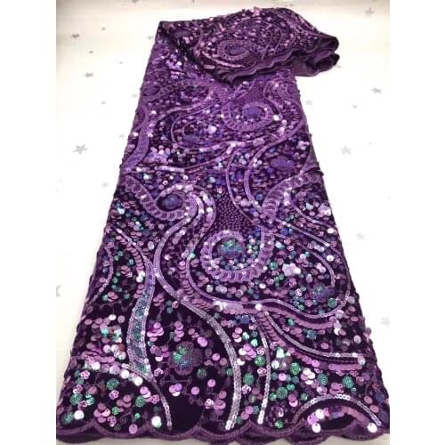 2021 Latest Sequined Lace Fabric High Quality Bridal Lace Nigeria Mesh Lace Fabric D4207