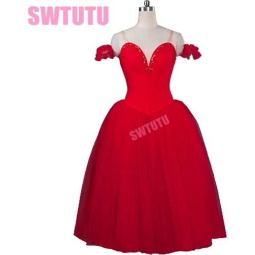 New Arrival! red ballerina tutu dress red giselle ballet costumes adult tutu dresses ballerina dress kids BT9088