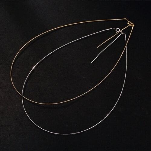 S925 sterling silver stylish simple and versatile non-deformation adjustable clavicle female neckband necklace