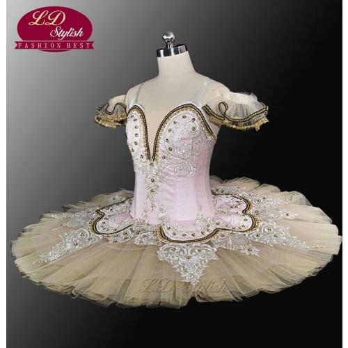 Gold Professional Ballet Tutus Adult Ballet Tutus Girls Dress Classical Tutu Ballet Professional Stage Costumes LD0028