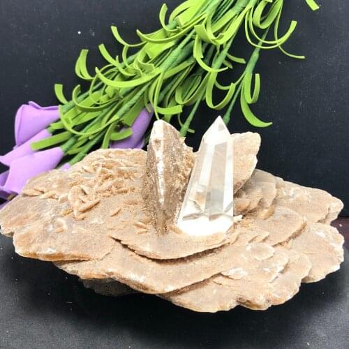 Rare unique natural desert crystal flower clusters crystal mineral chakras healing reiki stone carvings decorated
