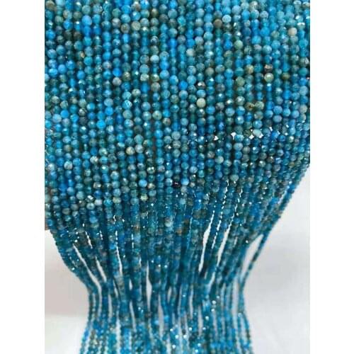 AAA natural blue phosphorous ash cut surface sphere 2mm / 3mm / 4mm gem jewelry DIY boutique 38cm long