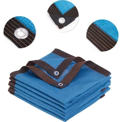 Blue 90% Shade Fabric Sun Shade Cloth Netting Shelter with Grommets for Pergola Cover Canopy