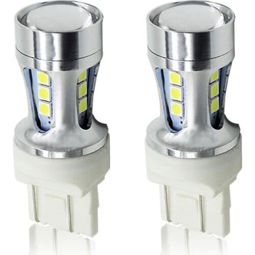 T20 W21/5W 7443 LED Bulbs Amber Yellow 6000K White 1300LM Bright No Hyper Flash Lamp Bulbs Car Rear Turn Signal Light