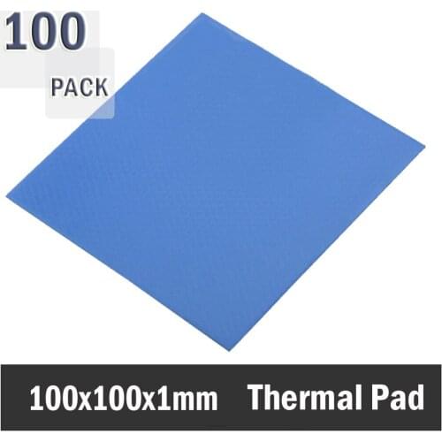 100pcs 100x100x1mm Blue Thermal Conductive Compound Pad For Heatsink Chip GPU cooling DIY VGA CPU Thermal Pad