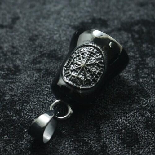 Unisex 316L Stainless Steel Viking Amulet Black Bell Pendant Newest