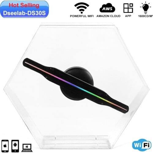 Wifi Cloud 30cm 33CM 3D Hologram projector Advertising Display LED Holographic fan Naked Eye Fan light 3d Advertising logo Light