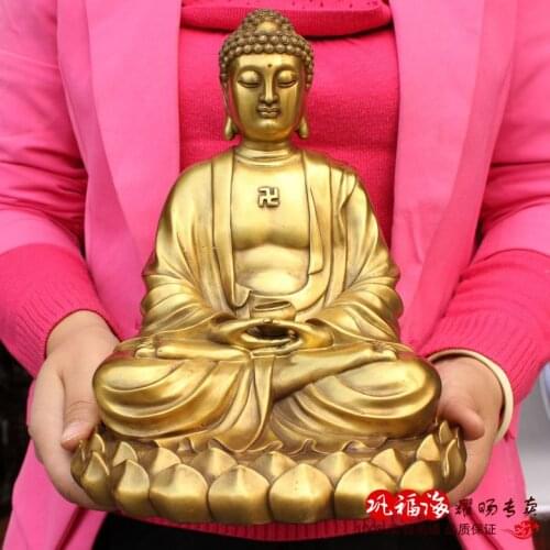 Home LIVING ROOM protective-efficacious Buddhism the Buddha Shakyamuni Brass statue sculpture Decoration