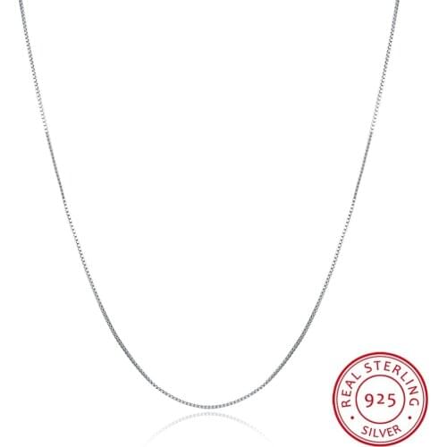 2018 Sterling Silver Chain Woman Fashion Charm 925 Silver Necklace Original Basic Chain Luxury Jewelry Box Chain Silver Bar