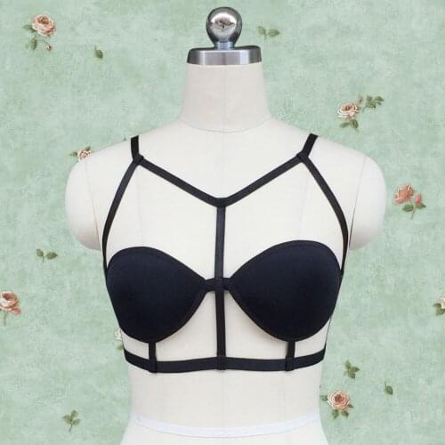 Womens Sexy Strappy Bra Summer Style cage bra harness Hollow Out Bralette bra Bandage Top Black Crop Top Bustier Neck Camis Top