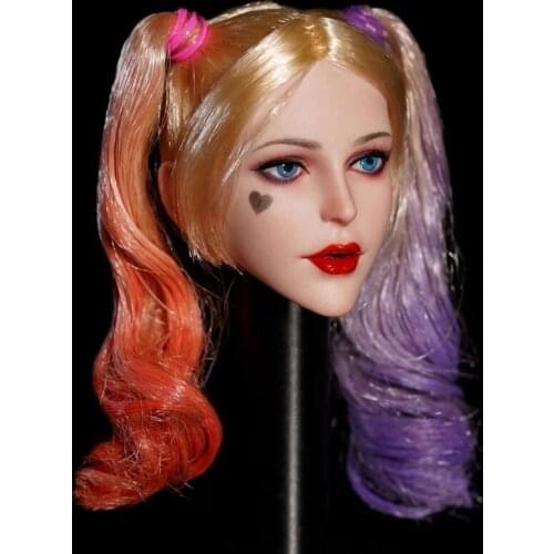 1/6 Babyface BF01 Joker Queen Female Head Sculpt PVC Female Clown Soldier Head Carving Fit 12'' Action Figure Body