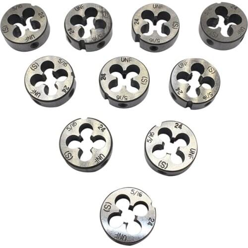 10Pcs 5/16-24 UNF Machine Wire Die Alloy Steel Straight Threading Tool for Lathe Molding Machine