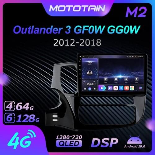 1280*720 Android 10.0 Mototain Car Multimedia Auto Radio for Mitsubishi Outlander 3 GF0W GG0W 2012-2018 4G LTE Audio GPS Player