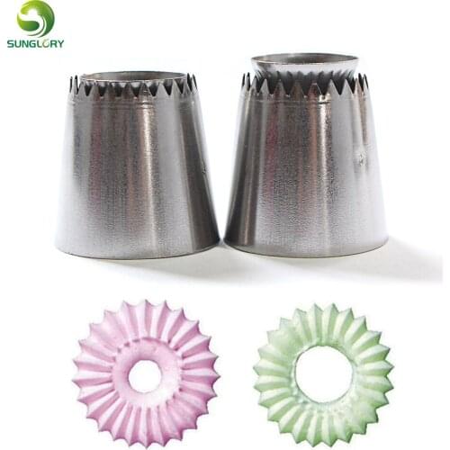 2Pcs Stainless Steel Sulta Ne Ring Cookies Mold Russian Icing Piping Nozzles Sultan Tube Pastry Tips Romeo Dessert Decorators