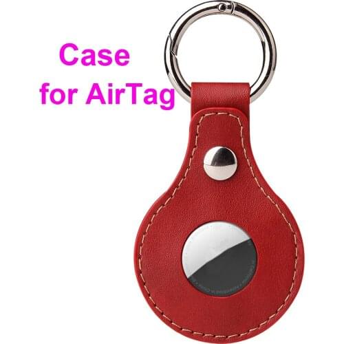 200pcs Portable Airtag Shell case Key Ring PU leather Anti lost Cover Cell Phone Cases for Apple Location Tracker With Buckle
