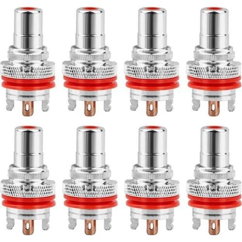 8PCS RCA Connector Female HiFi Audio Jack Speaker Connectors RCA Lotus Plug RCA Socket Chassis Plugs