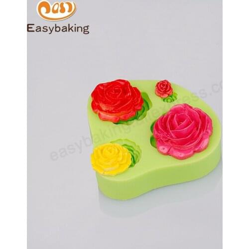 Craft Accessories Silicone Rubber Molds 4 Holes Rose Cake Decorate Tools Baking Gummy Candy Chocolate